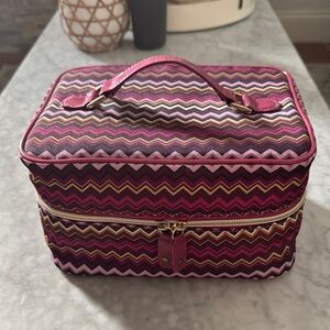 New! Missoni for Target Chevron Patterned makeup Bag tote top handle bag